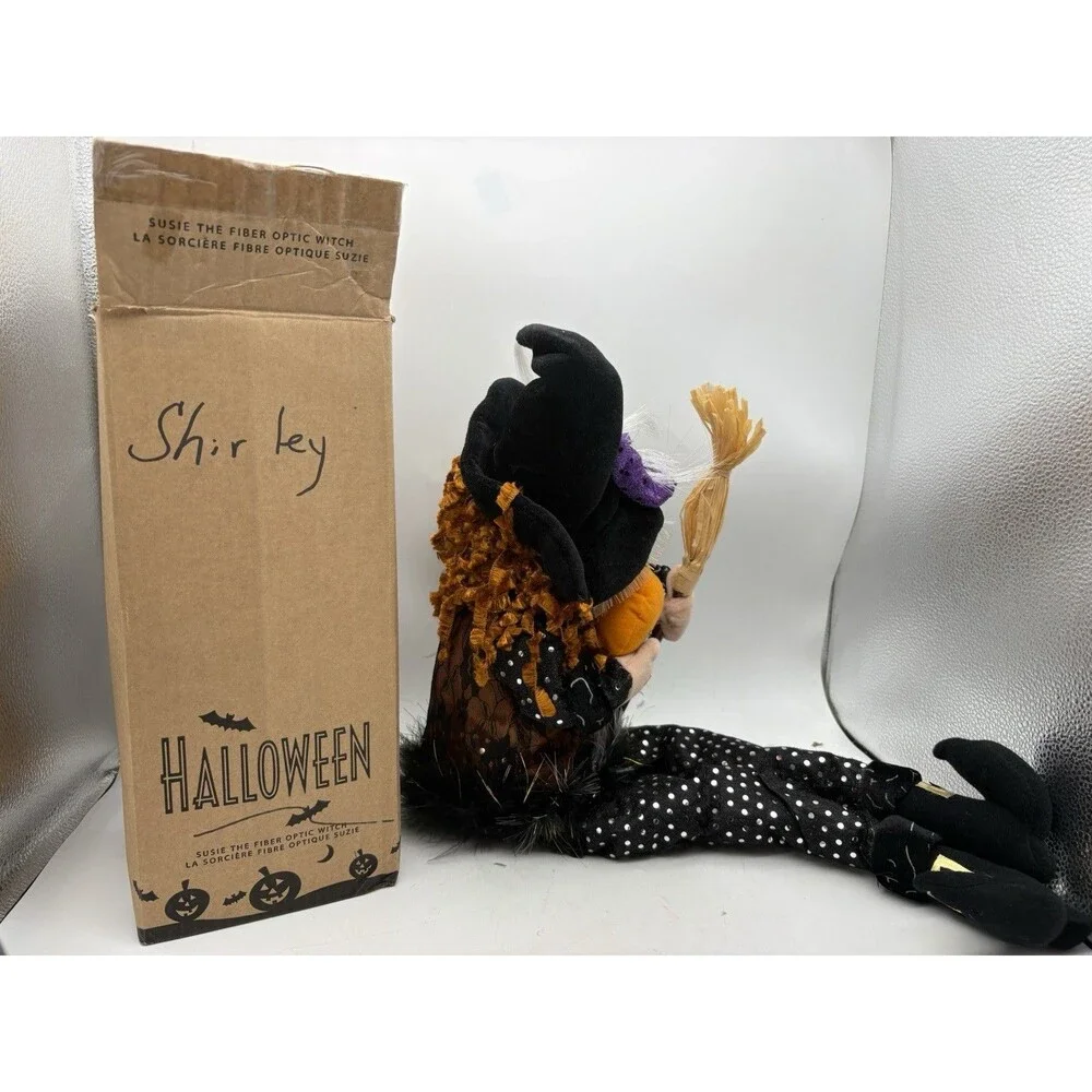 Avon Susie Fiber Optic Witch Halloween Plush Decor 2007 w/ Box Tested